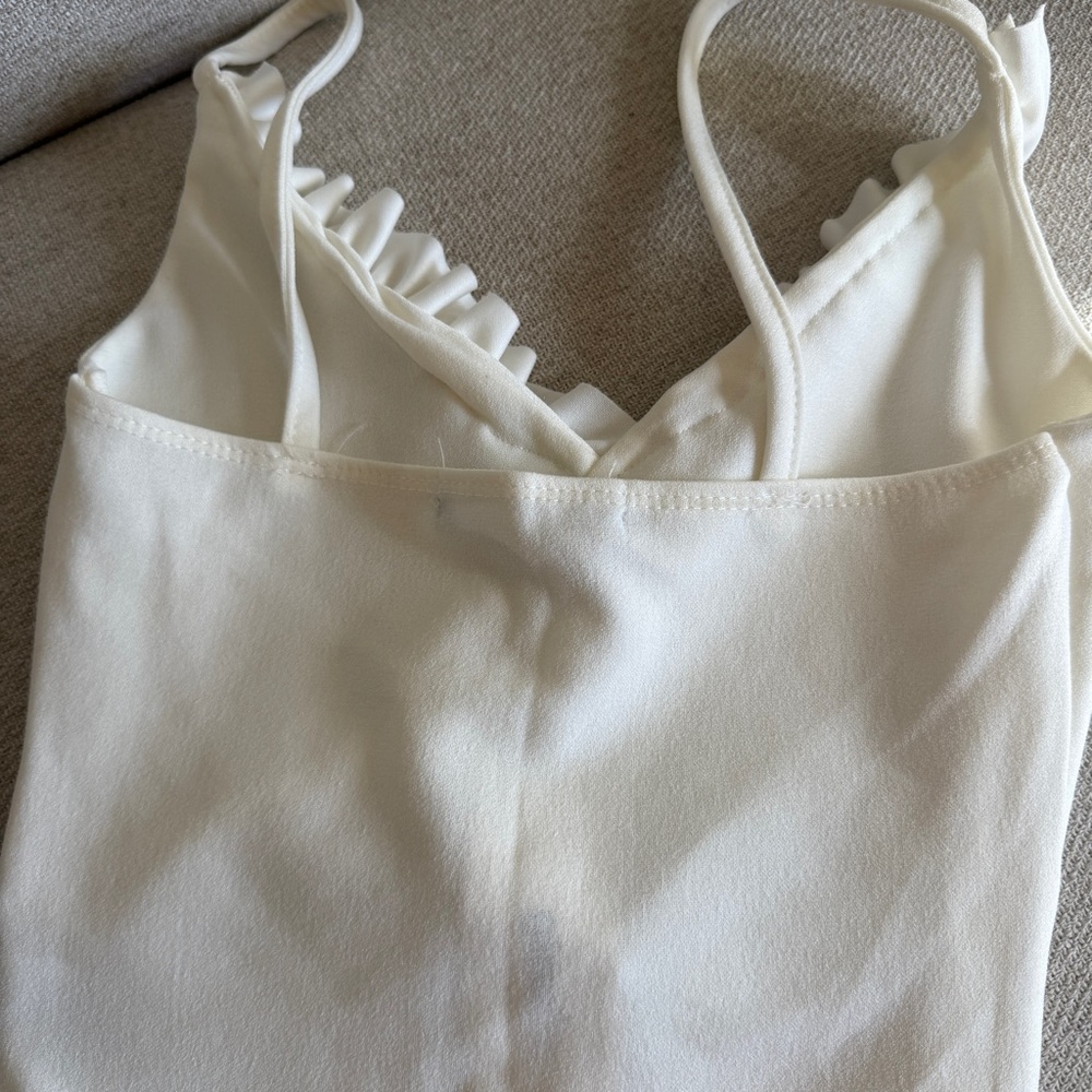 White Ruffled Bodysuit - Picture 7 of 9